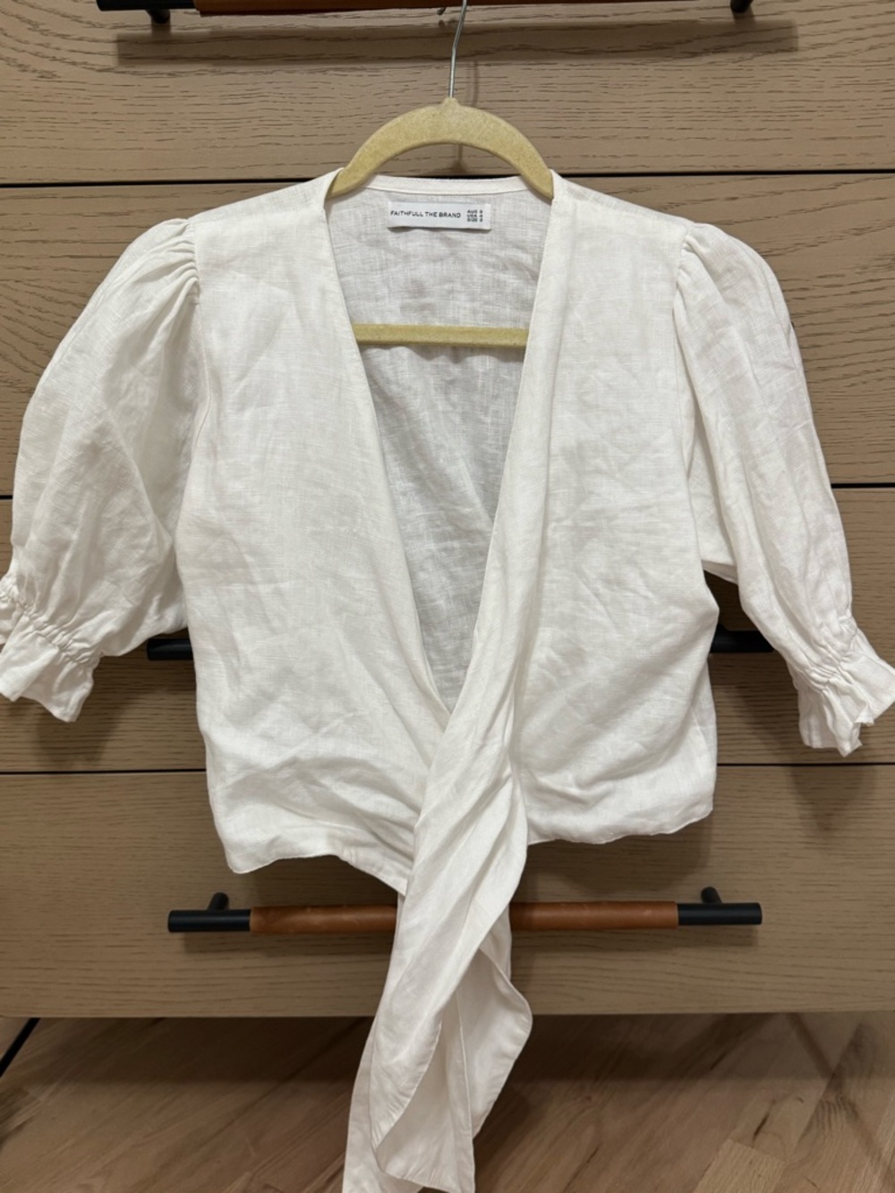 REVOLVE | Faithfull the Brand | Jamais Wrap Top white linen - Picture 11 of 14